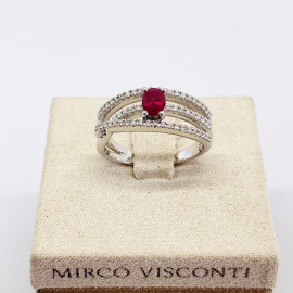Mirco visconti anello fantasia con rubino e brillanti