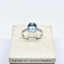 Mirco visconti anello con acquamarina e brillanti