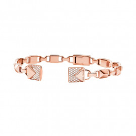 Michael kors bracciale rigido aperto rg con lucchetti pavè