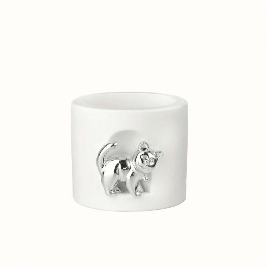 Argenesi vasetto gatto 8 cm bianco 