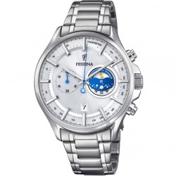 Festina 24 hours sun and moon cronograph acciaio