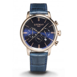 Locman 1960 uomo crono pvd pelle blu