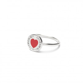 Cuore puro anello cdv cuore smalto rosso 12