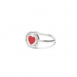 Cuore puro anello cdv cuore smalto rosso 12