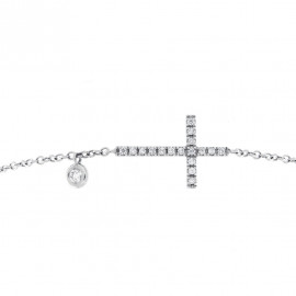 Mirco visconti bracciale con croce di brillanti 0,08 ct