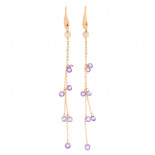 Kikilia orecchini pendenti zirconi viola e perla