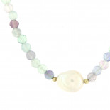 Impero collana lunga fluorite e perle barocche