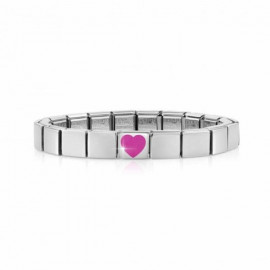 Nomination bracciale glam acciaio cuore fucsia