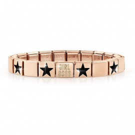 Nomination bracciale glam rosato girl boss 4 stelle nere