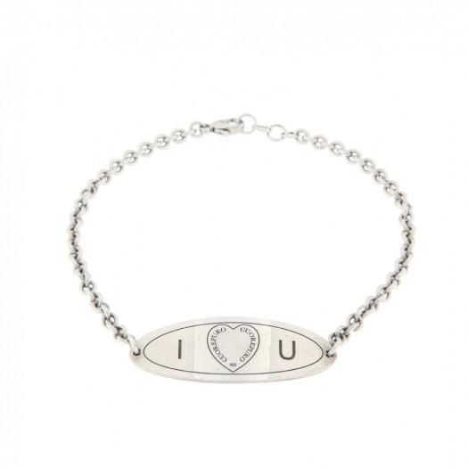 Cuore puro bracciale abbracci uomo ovale i love u