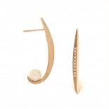 Kikilia orecchini ovali con zirconi e perle freshwater