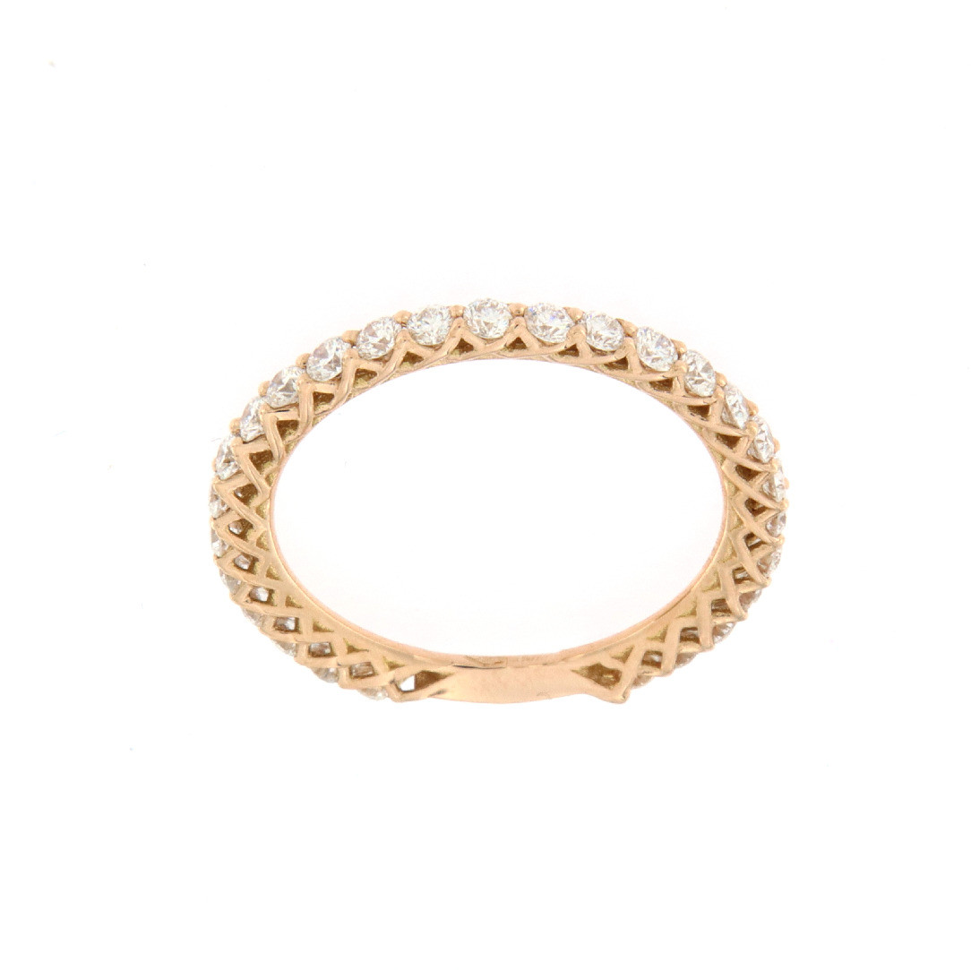 Di.fi fedina girodito rattan oro rosa e brillanti