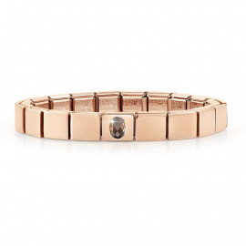 Nomination bracciale glam rosato zircone ovale champagne
