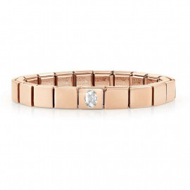 Nomination bracciale glam rosato zircone ovale bianco