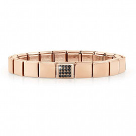 Nomination bracciale glam rosato cristalli neri