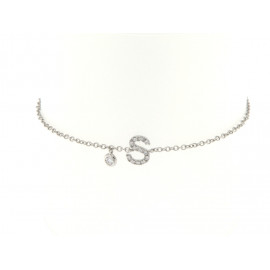 Mirco visconti bracciale con lettera s di brillanti 0,08 ct