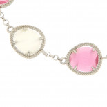 Fi.pre bracciale in argento con pietre bianca e rosa