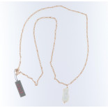 Kikilia collana lunga con zirconi tiffany e perla barocca