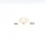 Genesia anello con perla edison e brillanti 0,10 ct 