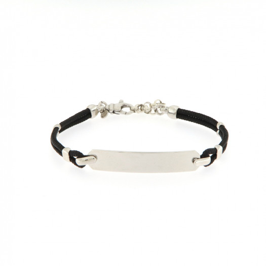 Donnini bracciale placca con sagola nera Donnini bracciale placca con sagola nera