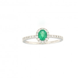 Mirco visconti anello con smeraldo ovale e brillanti