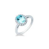Anello con acquamarina e contorno - Foto 1