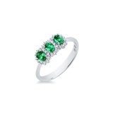 Anello con 3 smeraldi ovali e contorno - Foto 2