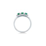 Anello con 3 smeraldi ovali e contorno - Foto 3