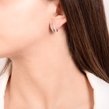 Orecchini virgolette oro bianco e diamanti - Foto 1