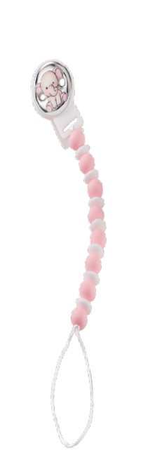 Spilla porta ciuccio elefante rosa