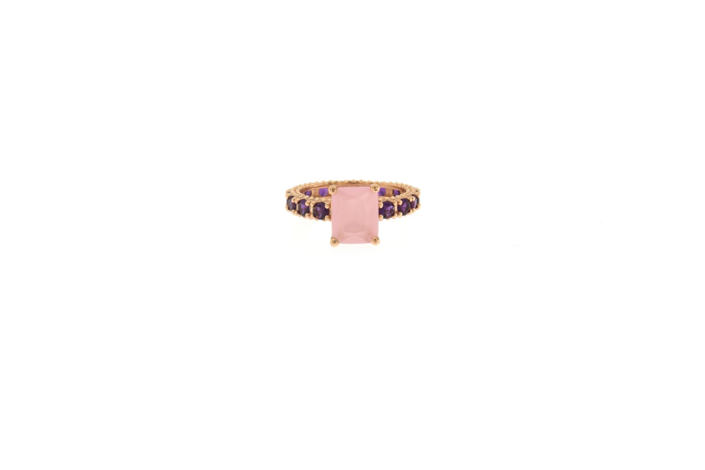 Anello mini marrakech carrè viola-rosa