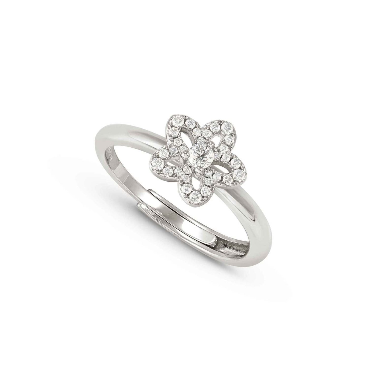 Anello sweetmadame arg pavé fiore